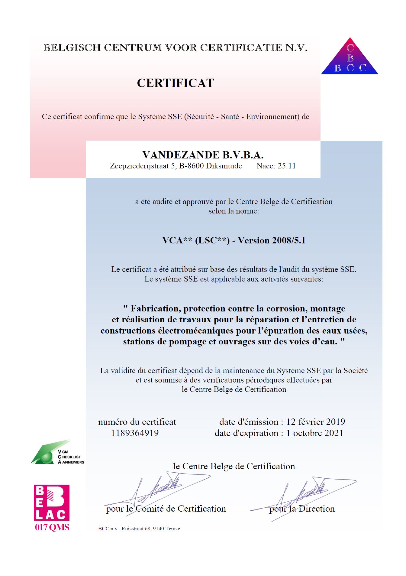 Certificats vandezande diksmuide all about mechanics